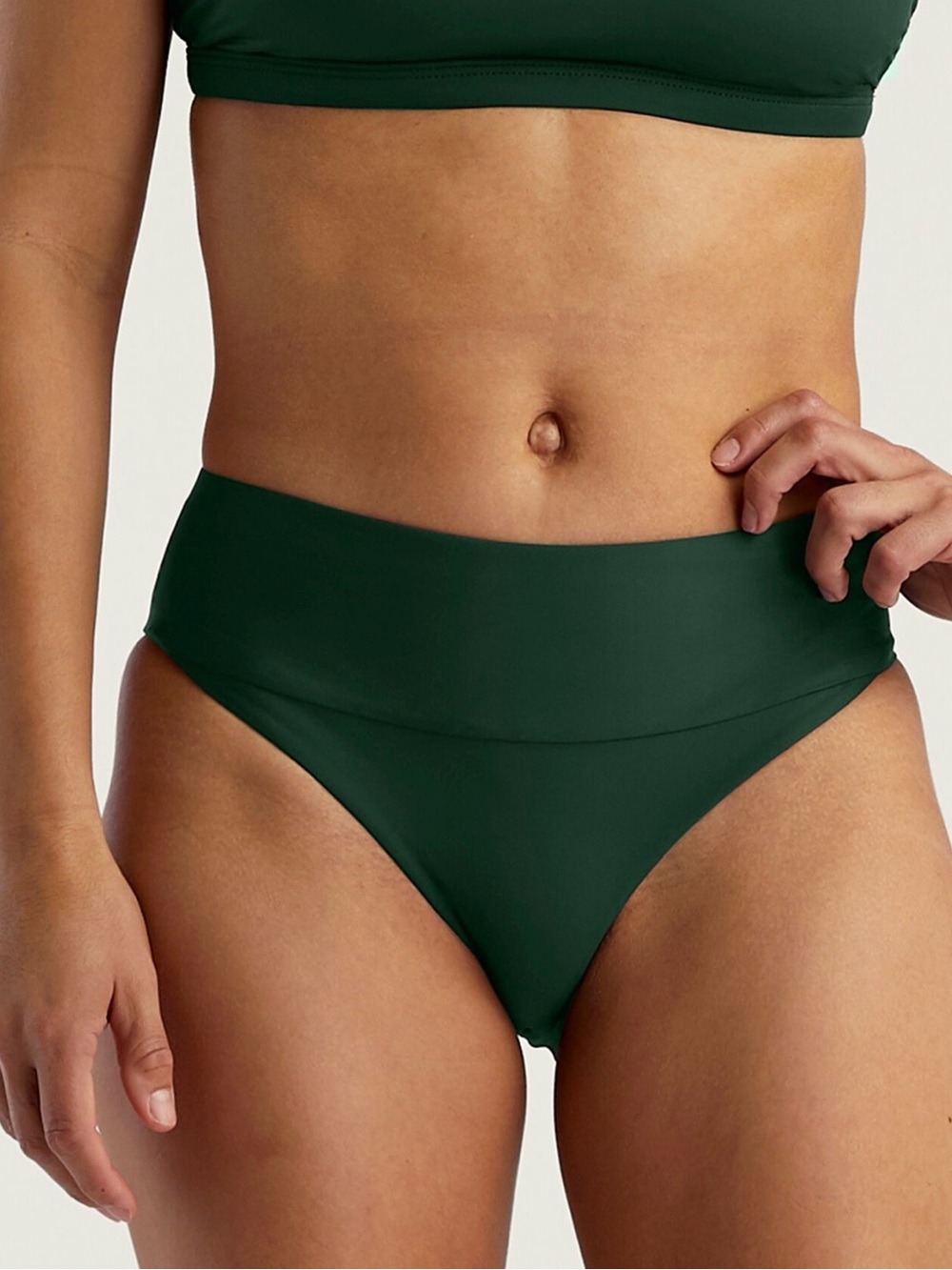 NWT Title Nine Left Coast Bikini Bottom - Green - Size Medium Cheeky